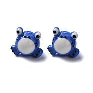 Handmade Lampwork Beads Strands, Frog, Royal Blue, 13x15.5x12.5mm, Hole: 2mm, about 20pcs/strand, 17.87''(45.4cm)(LAMP-Z010-02G)