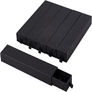 Cardboard Necklace Drawer Boxes, with Black Sponge, Rectangle, Black, 21x4.1x2.7cm(CBOX-WH0006-06D)