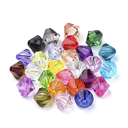 Transparent Acrylic Beads, Bicone, Mixed Color, 5x5mm, Hole: 1.5mm, about 943pcs/50g(X-TACR-S146-5mm-M)