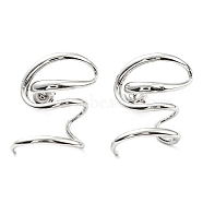 304 Stainless Steel Snake Wrap Stud Earrings, Stainless Steel Color, 29x21.5mm(EJEW-B023-02P)