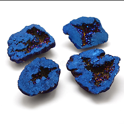 Electroplated Agate Display Decorations, Nuggets, Blue, 38~49x26~42x17~23mm, 1pc/bag(DJEW-G014-17A)