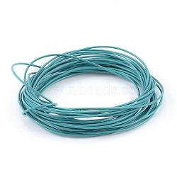 Cowhide Leather Cord, Leather Jewelry Cord, Sky Blue, Size: about 1mm thick(X-WL-Q002-4)