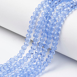 Glass Beads Strands, Faceted, Rondelle, Light Sky Blue, 3x2mm, Hole: 0.8mm, about 145~150pcs/strand, 34~35cm(EGLA-A034-T2mm-D14)