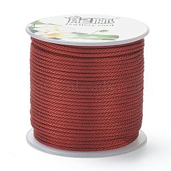 Polyester Braided Cords, for Jewelry Making Beading Crafting, FireBrick, 1.5mm, about 21.87 yards(20m)/roll(OCOR-I006-A05-31)