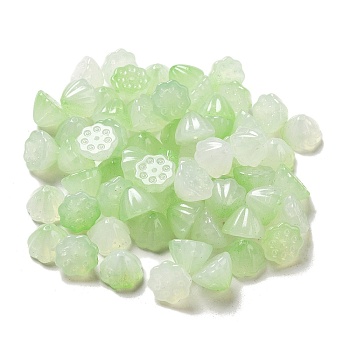 Two Tone Acrylic Beads, Lotus Seedpod, Pale Green, 7.5x10.5x10.5mm, Hole: 1.2mm, about 1282pcs/500g