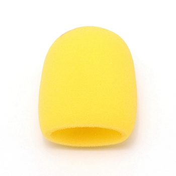 Thick Handheld Stage Microphone Windscreen Foam Cover, Microphone Anti-slip Protective Sponge Sleeve, Audio Accessories, Yellow, 75~82x68~72x44~47mm, Inner Diameter: 52~54x24~26mm