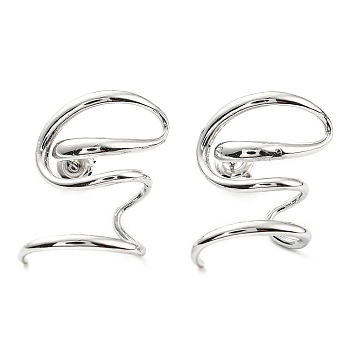 304 Stainless Steel Snake Wrap Stud Earrings, Stainless Steel Color, 29x21.5mm
