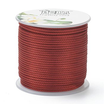Polyester Braided Cords, for Jewelry Making Beading Crafting, FireBrick, 1.5mm, about 21.87 yards(20m)/roll