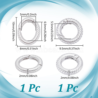 2Pcs 2 Styles 925 Sterling Silver Spring Gate Clasps(STER-NB0001-28)-2