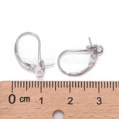 Rhodium Plated 925 Sterling Silver Leverback Earring Findings(STER-I017-092B-P)-4