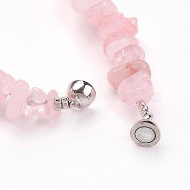 Naturel rose de bracelets de perles de quartz(BJEW-JB02737-01)-3
