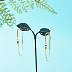 Цепочка кисточка со стеклянными бусинами висячие серьги-гвоздики для девочек женщин(EJEW-TA00014)-2