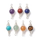 7Pcs 7 Styles Natural & Synthetic Mixed Gemstone Copper Wire Wrapped Connector Charms(PALLOY-JF02517-02)-1