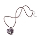 Natural Amethyst Heart Pendant Necklace with Cowhide Leather Cords(NJEW-JN04598-01)-4