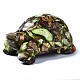 Черепаха в сборе из натурального бронзита и синтетической имперской яшмы(G-N330-39B-02)-1