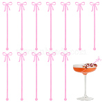 20Pcs Acrylic Cocktail Stirrers, Stirring Rods, Bowknot, Hot Pink, 150x29.5x2mm(AJEW-CN0005-46A)