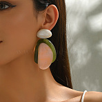 Resin Stud Dangle Earrings for Women, Nuggets, Colorful, 80x43mm(WG8231B-01)