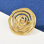 304 Stainless Steel Finger Rings, Vortex, Ion Plating(IP), Golden, 31x30.5mm(RJEW-H254-03G)
