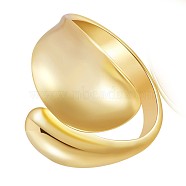 925 Sterling Silver Twist Chunky Open Cuff Ring for Women, Golden, US Size 5 1/4(15.9mm)(JR909B)