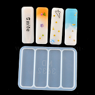Hair Clip Silicone Molds, Resin Casting Molds, For UV Resin, Epoxy Resin Jewelry Making, Rectangle, White, 100x74x4.5mm, Inner Diameter: 65x21mm(X-DIY-D046-02)