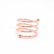 Iron Napkin Rings, Napkin Holder Adornment, for Place Settings, Wedding & Party Decoration, Spring Shape, Rose Gold, 38x45mm, 39mm Inner Diameter, Jump Ring: 4.5x0.3mm(AJEW-WH0018-52RG)