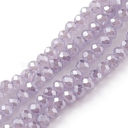 Electroplate Glass Beads Strands, Imitation Jade, Pearl Luster Plated, Faceted, Rondelle, Light Steel Blue, 2.5x1.5mm, Hole: 0.5mm, about 197~201pcs/strand, 12.9 inch(33cm)(X-EGLA-J144-PL-C04)