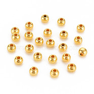 ABS Plastic Beads, Round, Golden Plated, 4x3.5mm, Hole: 1.2mm, about 15000pcs/500g(SACR-S276-01C-G)