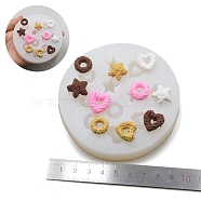 Cookies DIY Food Grade Silicone Fondant Molds, for Chocolate Candy Making, Mixed Shapes, 100mm(PW-WG57326-07)