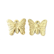 304 Stainless Steel Pendants, Butterfly Charms, Real 14K Gold Plated, 14x15.5x2mm, Hole: 1.2mm(STAS-L269-041G)