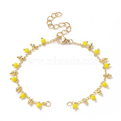 Glass Bead Charms Bracelet Making, with Lobster Clasp, for Link Bracelet Making, Golden, 6-1/8 inch(15.5cm)(AJEW-JB01150-15)