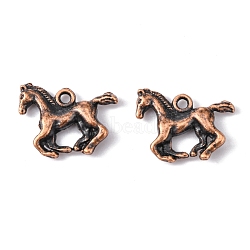 Tibetan Style Alloy Pendants, Cadmium Free & Nickel Free & Lead Free, Horse, Red Copper, 14x19x3mm, Hole: 2mm, about 640pcs/1000g(TIBEP-T002-07R-NR)