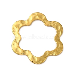 Hammered Brass Flower Linking Rings, Golden, 25x23x0.84mm(KK-E639-04G-01)