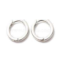 Brass Hinged Hoop Earrings for Women, Cadmium Free & Lead Free, Platinum, 15x13.5x2mm, Pin: 1mm(EJEW-G306-03P)