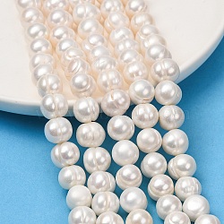Natural Cultured Freshwater Pearl Beads Strands, Potato, Old Lace, 11~12mm, Hole: 0.6mm, about 35pcs/strand, 13.78''(35cm)(PA-CBABE82-09B)