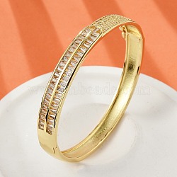 Brass Micro Pave Clear Cubic Zirconia Hinged Bangles for Women, Cadmium Free & Lead Free, Rack Plating, Long-Lasting Plated, Real 18K Gold Plated, 3/8 inch(0.85cm), Inner Diameter: 2-1/8x2-3/8 inch(5.5x6.1cm)(BJEW-K274-11G)