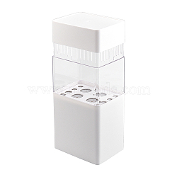 ABS with Plastic Cosmetic Brush Storage Container, Rectangle, White, 105x80x220mm(AJEW-WH0168-18C)