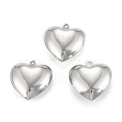 Non-Tarnish 316 Surgical Stainless Steel Pendants, Heart, Stainless Steel Color, 23x22x8mm, Hole: 1.2mm(STAS-C026-15A-P)