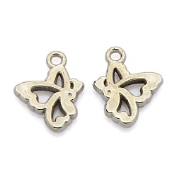 CCB Plastic Insect Pendants, Butterfly, Platinum, 20x16x3mm, Hole: 2mm(CCB-J030-29P)