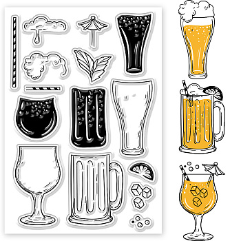 Custom PVC Plastic Clear Stamps, for DIY Scrapbooking, Photo Album Decorative, Cards Making, Bottle, 160x110x3mm