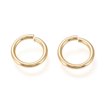 Brass Open Jump Ring, Long-Lasting Plated, Real 18K Gold Plated, 15 Gauge, 12x1.5mm, Inner Diameter: 9mm