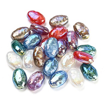 Acrylic Imitation Pearl Beads, Oval, Mixed Color, 18x12x7.5mm, Hole: 1mm