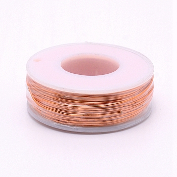 Round Aluminum Wire, with Spool, Light Salmon, 20 Gauge, 0.8mm, 36m/roll
