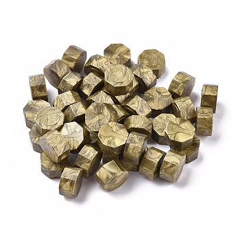 Sealing Wax Particles, for Retro Seal Stamp, Octagon, Dark Khaki, 9mm, about 1500pcs/500g