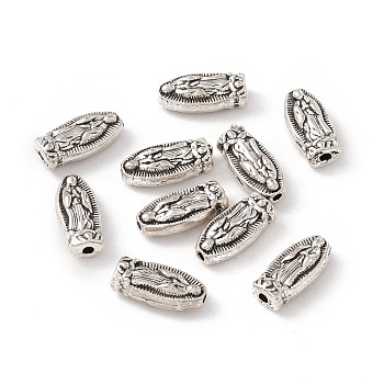 Virgin Mary Alloy Beads, Antique Silver, 13x6x4mm, Hole: 1.5mm