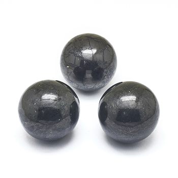 Natural Shungite Sphere Beads, No Hole Beads, Undrilled, Round Ball, 40.5mm