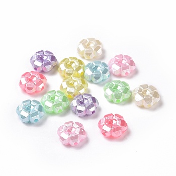 Imitation Pearl Acrylic Beads, Flower, Mixed Color, 10.5x10x4.3mm, Hole: 1.5mm, about 1923pcs/500g