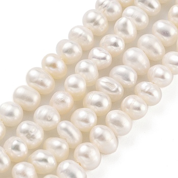 Natural Cultured Freshwater Pearl Beads Strands, Potato, Old Lace, 3~4mm, Hole: 0.5mm, about 44~53pcs/strand, 6.69~7.28 inch(17~18.5cm)