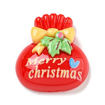Christmas Opaque Resin Decoden Cabochons, Bag, 24x22.5x8mm