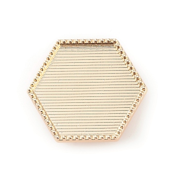 Zinc Alloy Hair Ties Findings, Cabochon Settings, For DIY Epoxy Resin, Hexagon, Light Gold, 28x25x7.5mm, Hole: 6mm, Tray: 25x22mm