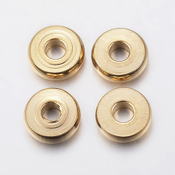 Ion Plating(IP) 304 Stainless Steel Spacer Beads, Donut, Golden, 6x1.5mm, Hole: 2mm